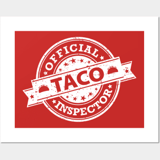 Official Taco Inspector - white design Posters and Art